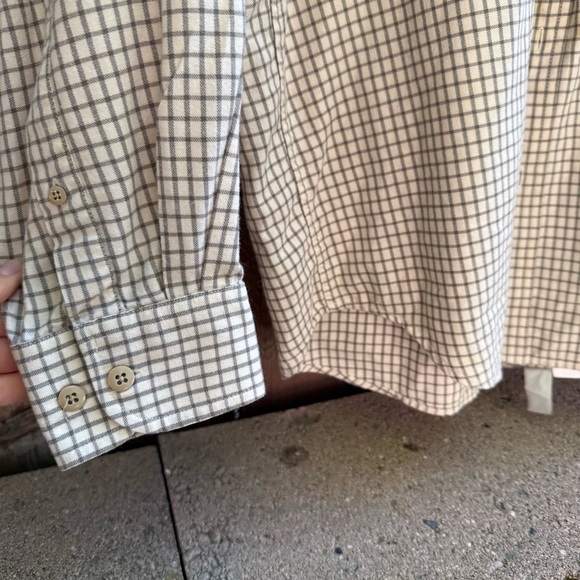 ORVIS Men's Cream Green Plaid Wool Long Sleeve Button Down Shirt Size Large - Picture 8 of 9